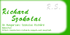 richard szokolai business card