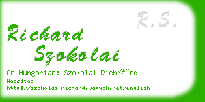 richard szokolai business card